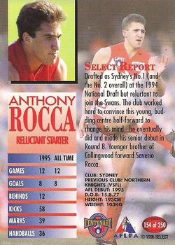 1996 Select AFL #154 Anthony Rocca Back